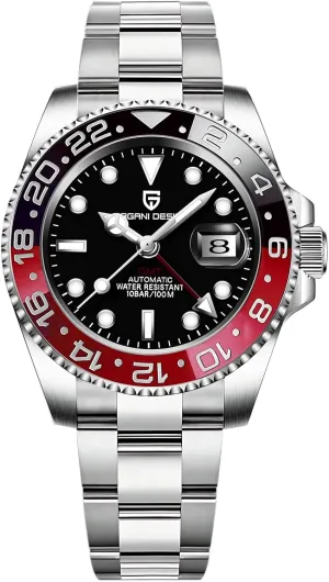 BY BENYAR Pagani Design Men GMT Automatic Watches-Fashion Stainless Steel Mechanical Watch-Sapphire Glass Lens Watch Men