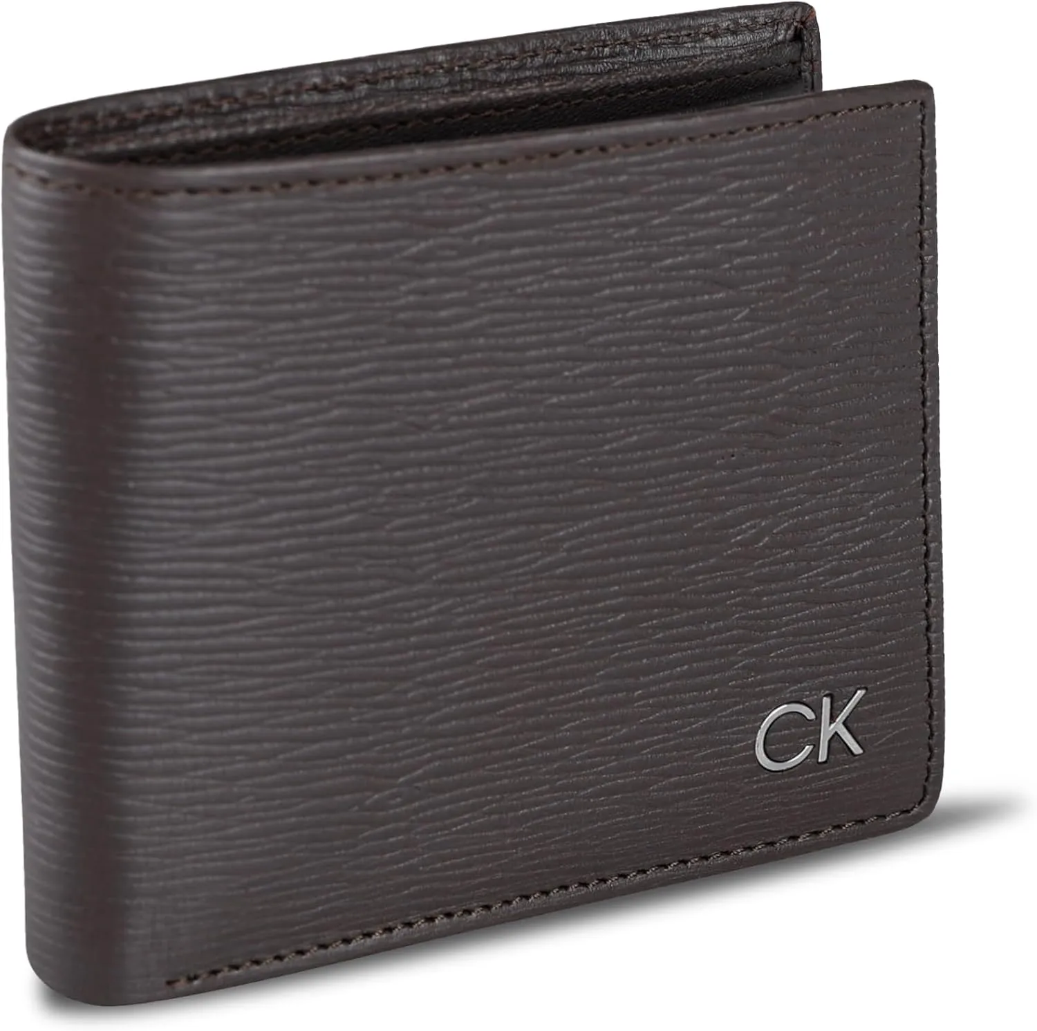 Calvin Klein Men's RFID Leather Minimalist Bifold Wallet with Multiple Card Slots and ID Window