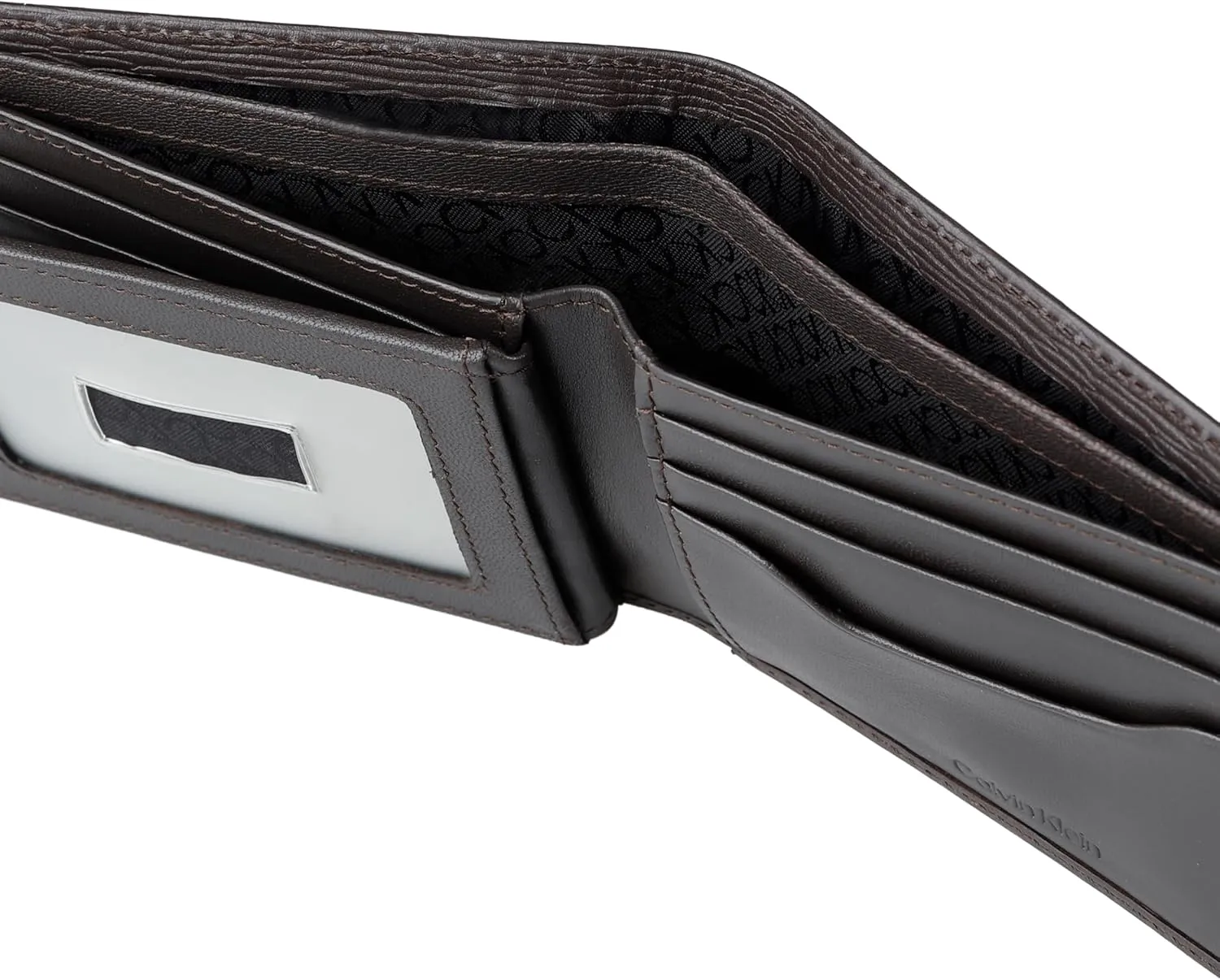 Calvin Klein Men's RFID Leather Minimalist Bifold Wallet with Multiple Card Slots and ID Window