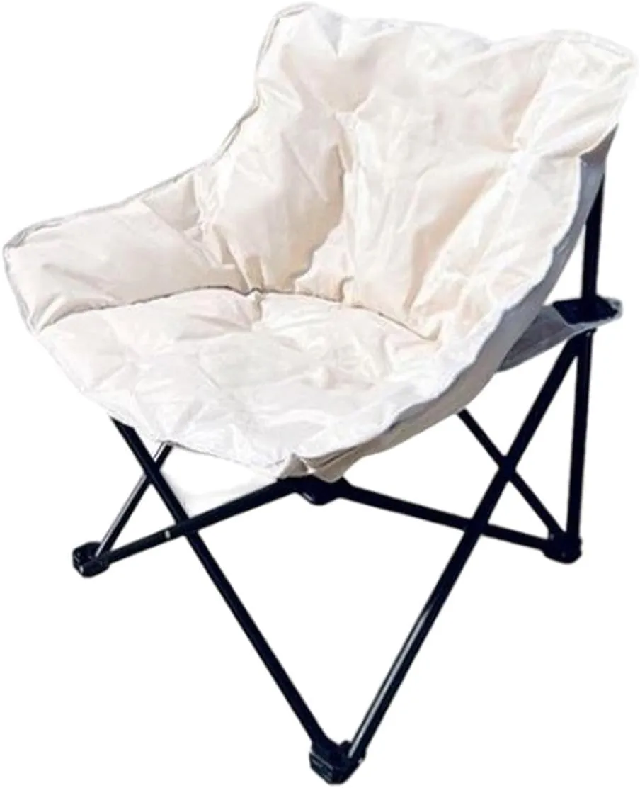 Camping Padded Chair Lounge Chair Moon Leisure Chair Folded Seat for Lawn Camping