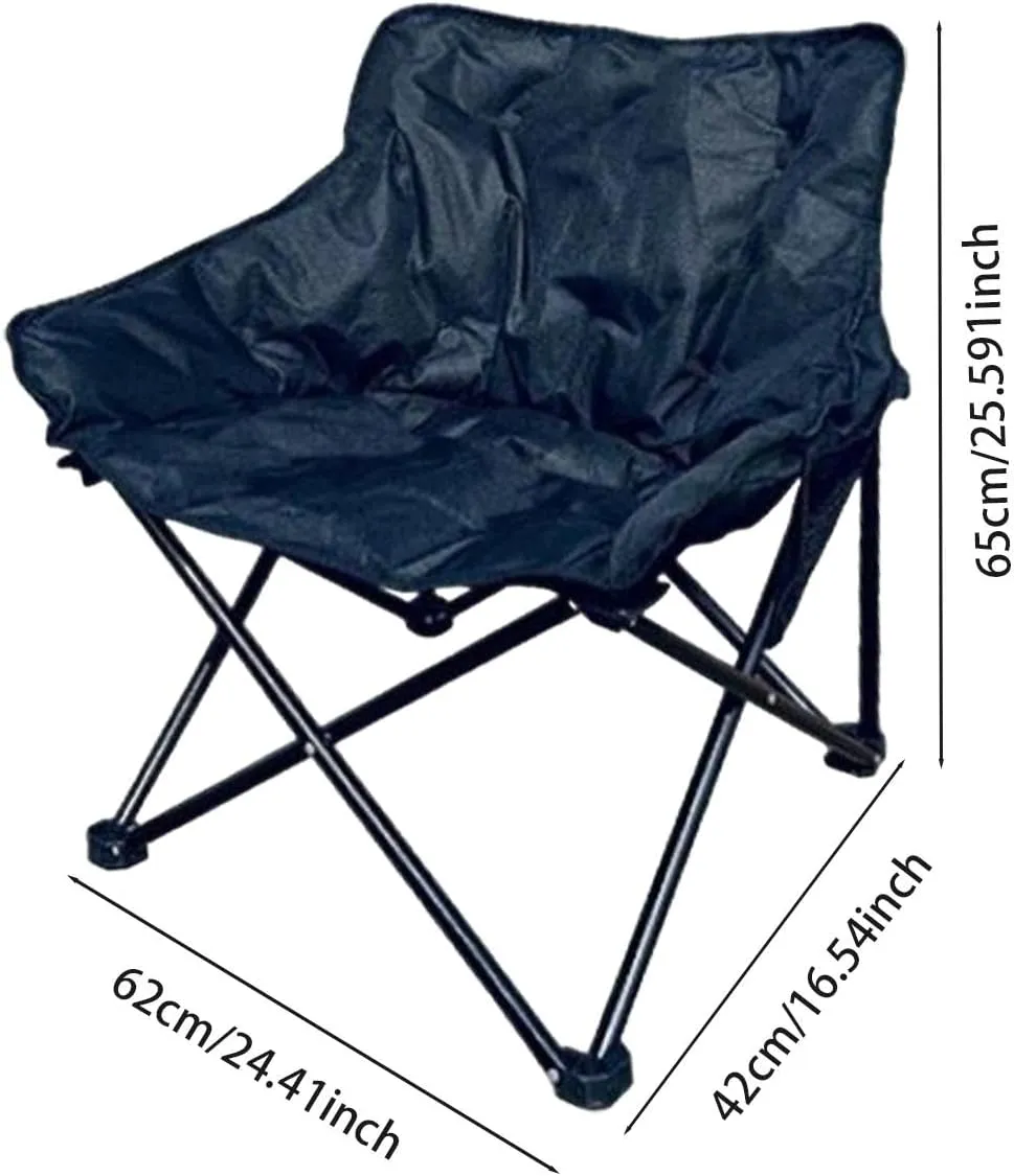 Camping Padded Chair Lounge Chair Moon Leisure Chair Folded Seat for Lawn Camping