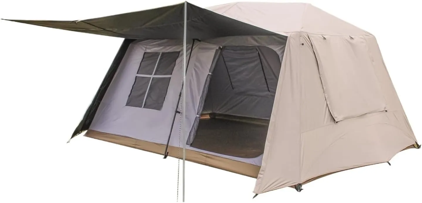 Camping Ridge Tent Outdoor Multi-Person Windproof and Rainproof Automatic Tent Camping Tent(Vinyl_Large)