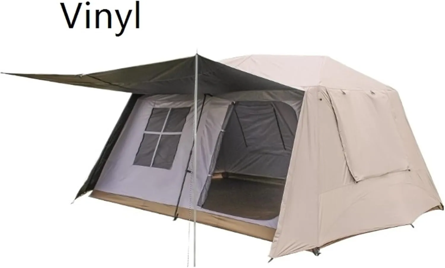 Camping Ridge Tent Outdoor Multi-Person Windproof and Rainproof Automatic Tent Camping Tent(Vinyl_Large)