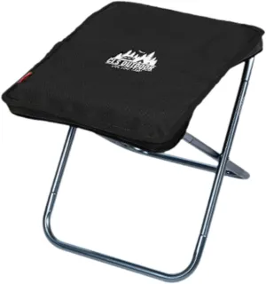 Camping Stool Fishing Stool Lightweight Portable Chair Mini Folding Stool Small Folding Chair for Concert Traveling Gardening, Black