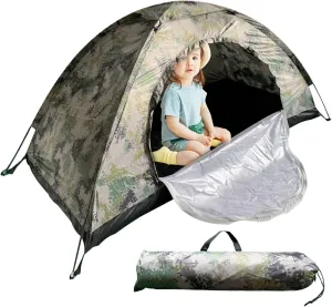 Camping TentCamping Tent Waterproof Dome Tents Windproof Single Person Tent UV Protection Camouflage Tent Easy Setup Backpacking Tent for Traveling Beach 39x79x43