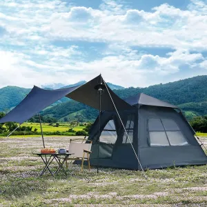 Camping Tent,Outdoor Double Pop Up Tents for Camping, 4-Person Instant Blackout Tents for Family with Vestibule and Rainfly, 4 Season Lightweight Fami Hopeful, 240*240*175cm