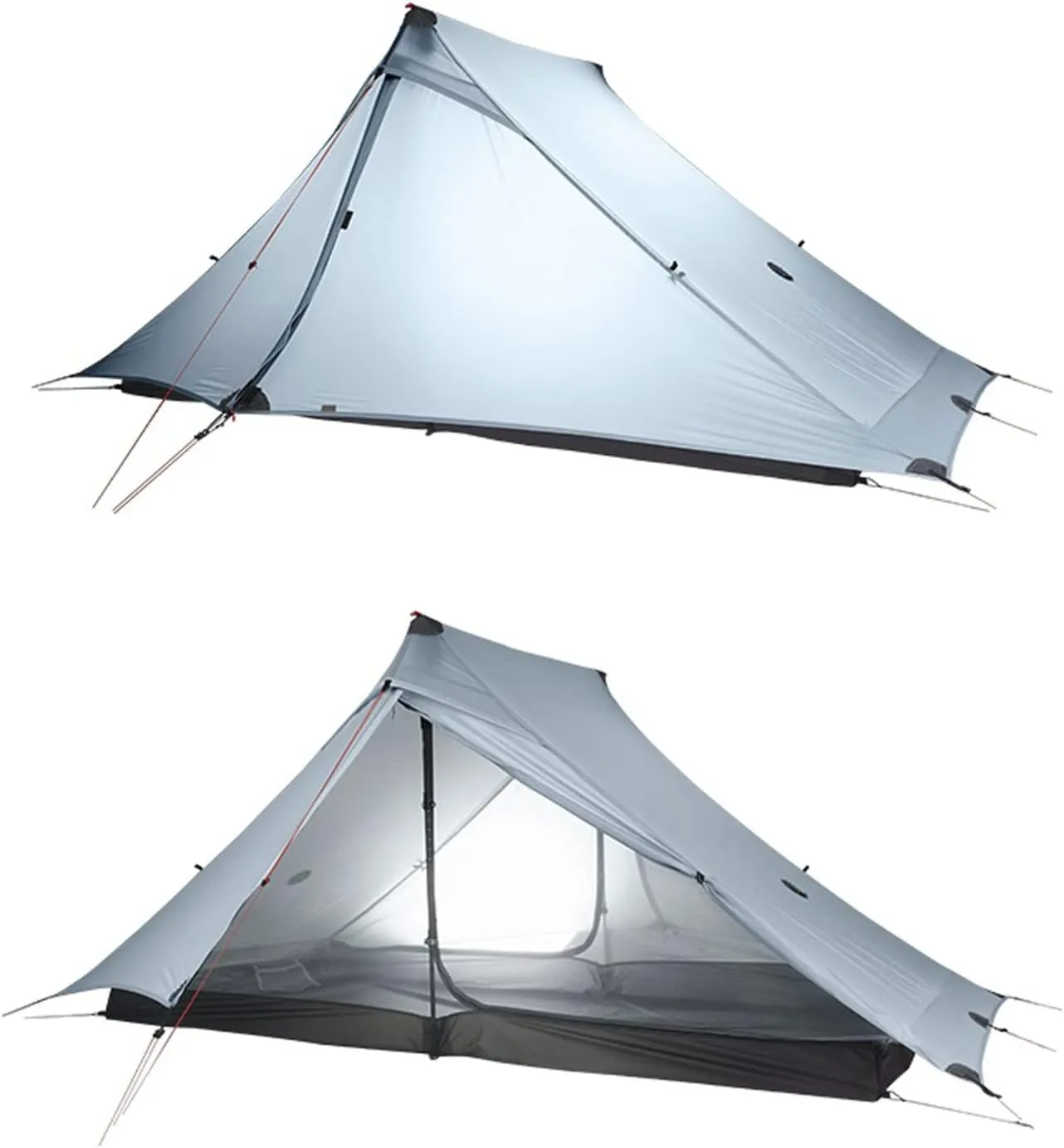 Camping Tents, 2 Person Outdoor Ultralight Camping Tent 3 Season Professional 20d Nylon Both Sides Silicon Tent (Color : Green 3 Season)