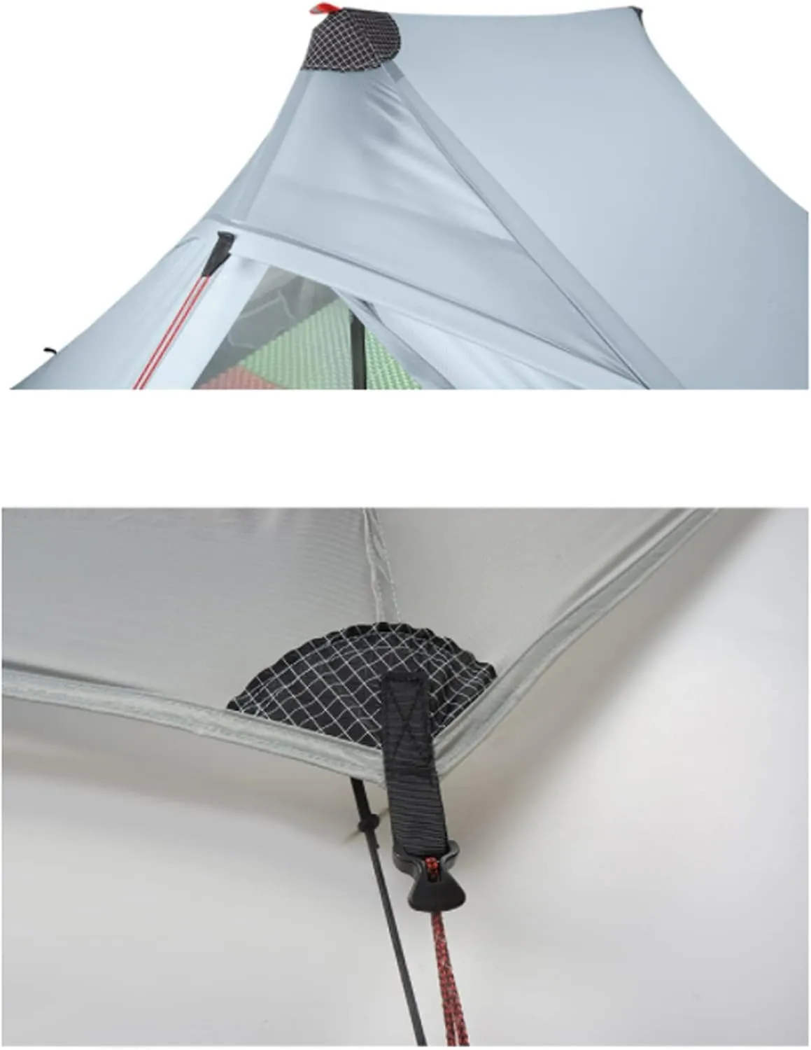 Camping Tents, 2 Person Outdoor Ultralight Camping Tent 3 Season Professional 20d Nylon Both Sides Silicon Tent (Color : Green 3 Season)