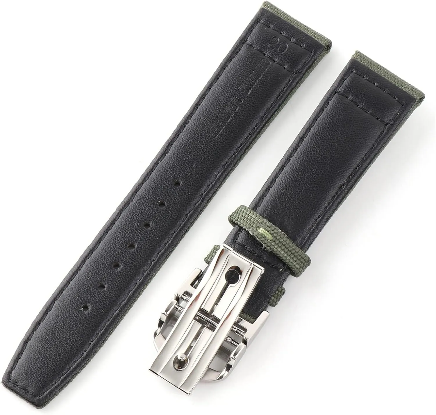Canvas Leather Watchband Strap for IWC Watch with New Deployment Folding Buckle Correa de reloj Nylon Bracelet Accessories Parts