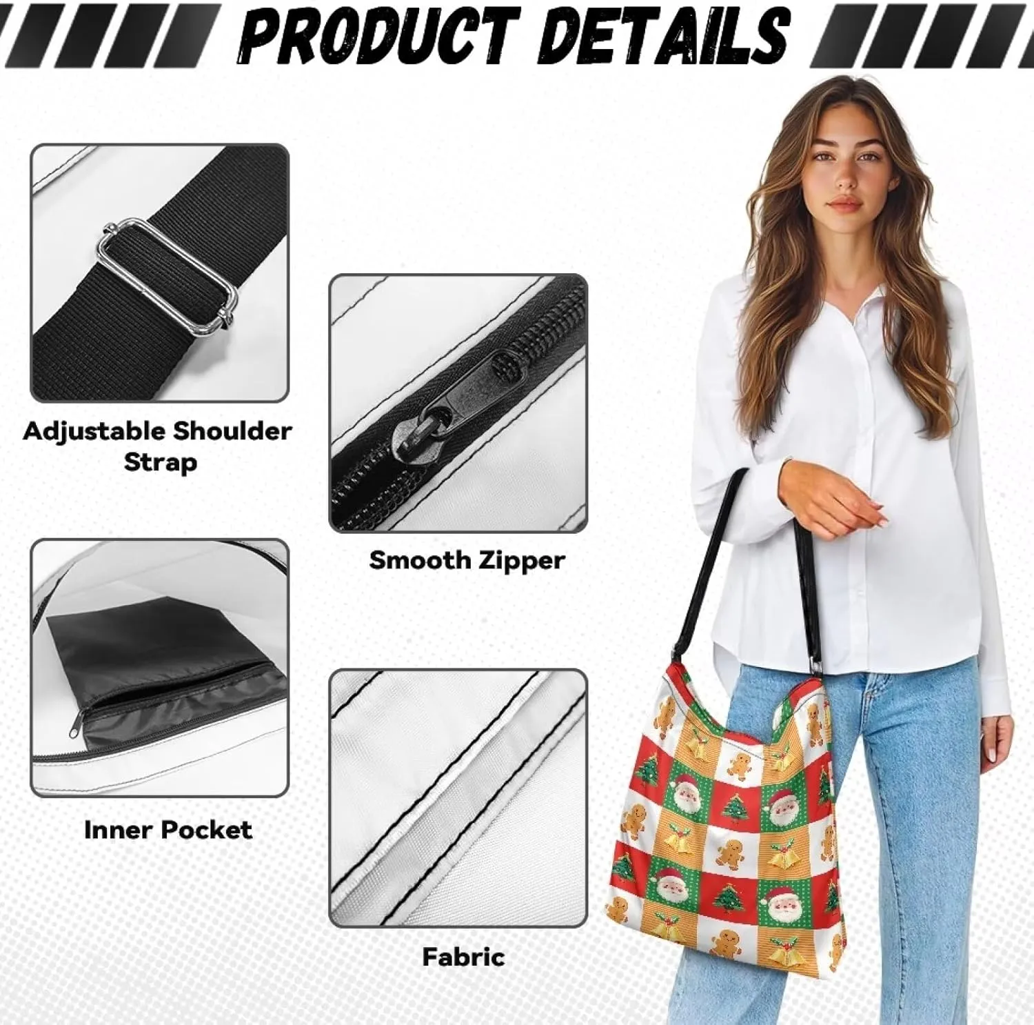 Canvas Tote Bag for Women, Retro Tote Bag with Adjustable Shoulder Strap Fashion Shoulder Purse Travel Satchel
