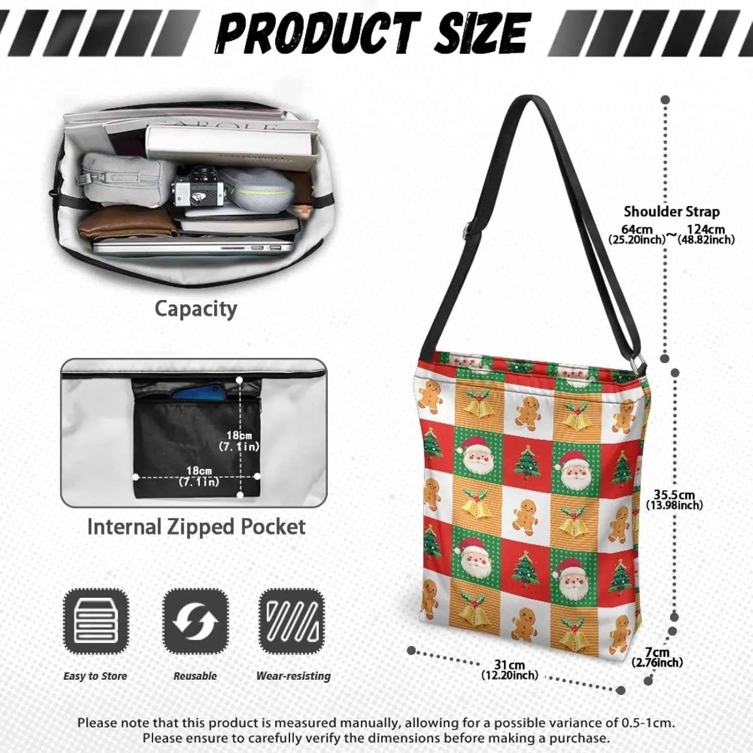Canvas Tote Bag for Women, Retro Tote Bag with Adjustable Shoulder Strap Fashion Shoulder Purse Travel Satchel