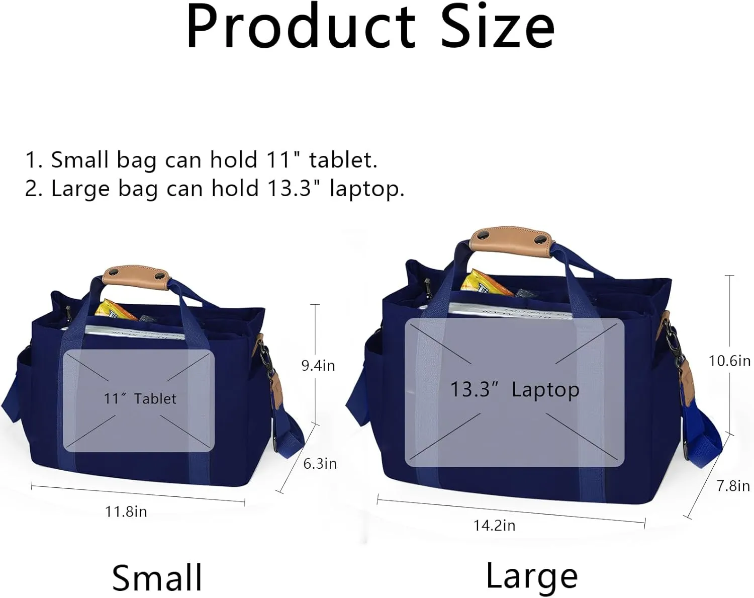Canvas Tote Bag with Multiple Pockets for Women, Cute Crossbody Shoulder Bag Casual Hobo Messenger Purse Handbag