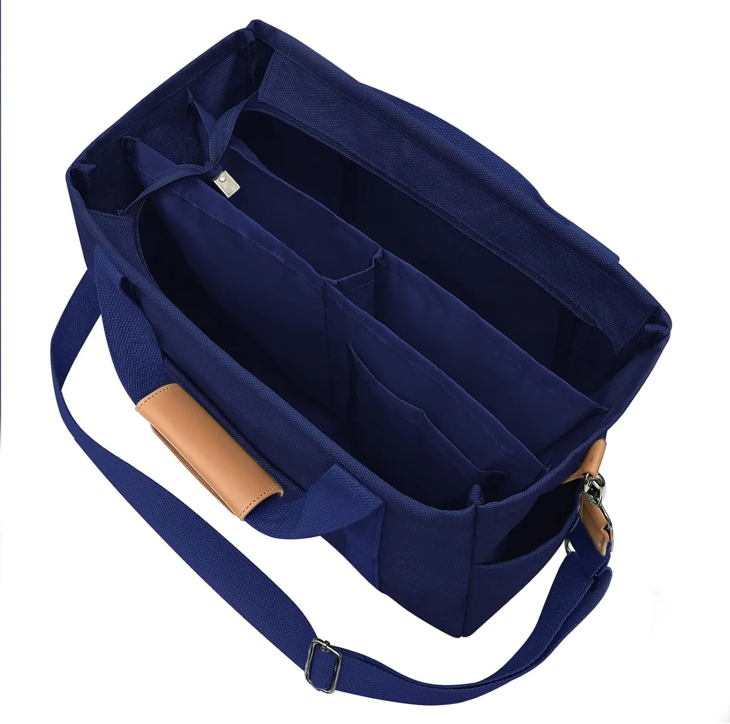 Canvas Tote Bag with Multiple Pockets for Women, Cute Crossbody Shoulder Bag Casual Hobo Messenger Purse Handbag