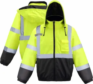 caparazon Class4 High Visibility Weatherproof Bomber Jacket with Quilted Built-in Liner