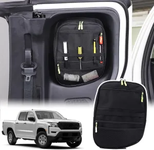 Car Rear Window Storage Bag Compatible with Nissan Frontier 2022-2024  Oxford Cloth Inside Storage Pocket Multi-Functional Storage Pocket with Zipper,For 2-door Version (Left Side)