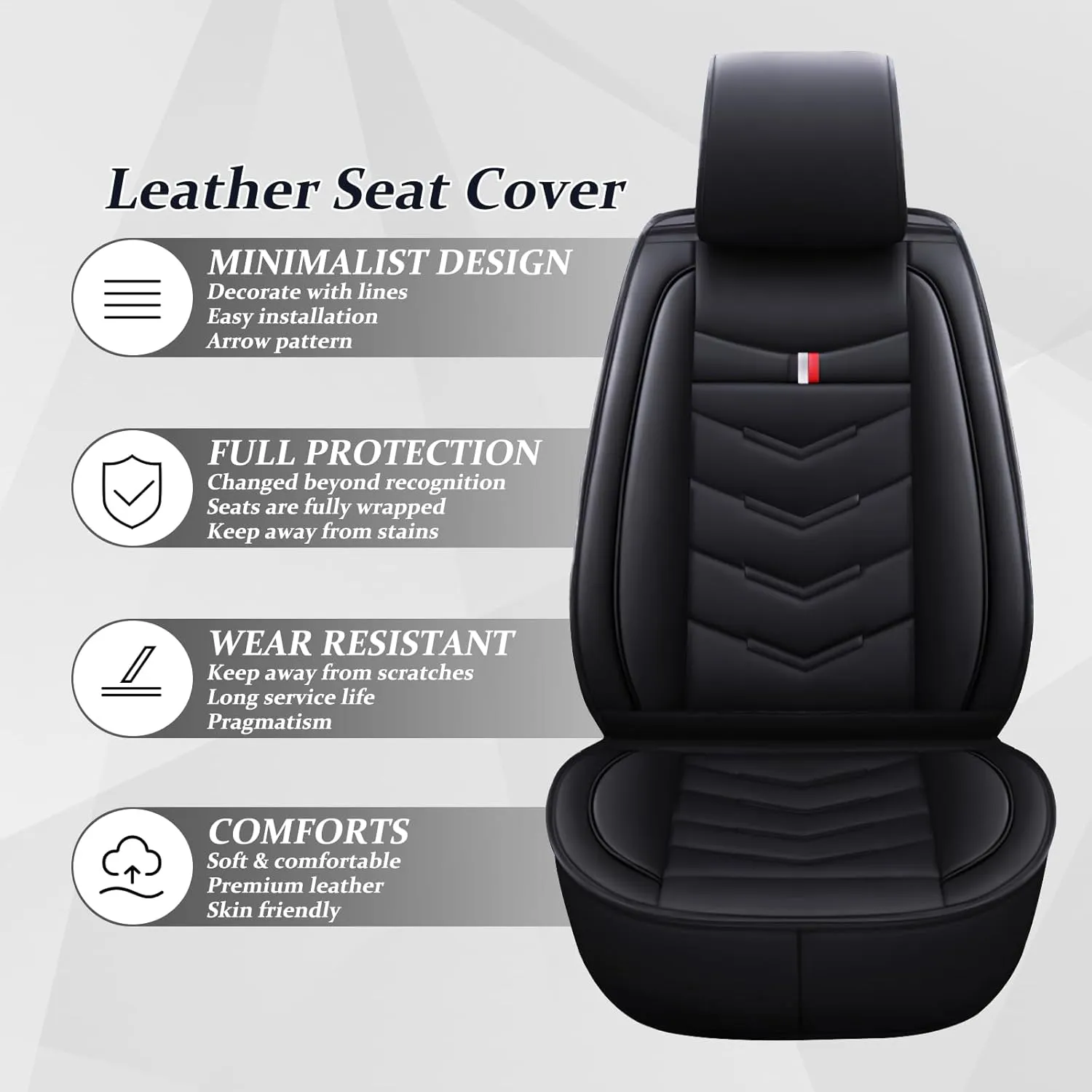 Car Seat Cover 8 Seats for Chevrolet Suburban 2000-2023, Waterproof Durable Compatible Airbag, Premium Leather Seat Protector(8 Seats Luxury,Black)