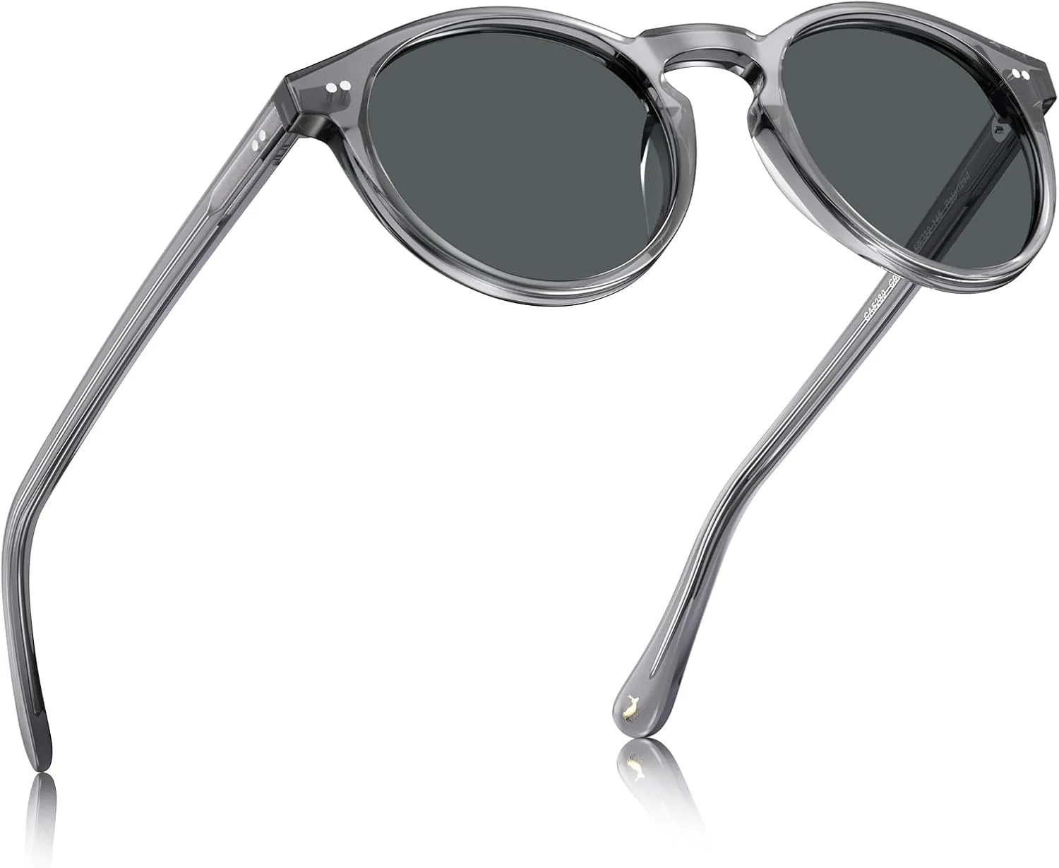 CARFIA Acetate Vintage Round Polarized Sunglasses for Men UV400 Lenses Hand-crafted Frame