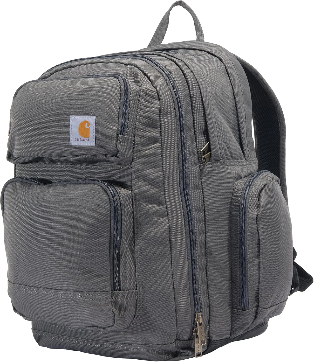 Carhartt 35L Backpack, Durable Pack with Laptop Sleeve and Duravax Abrasion Resistant Base, Everyday Triple Compartment (Gravel), One Size