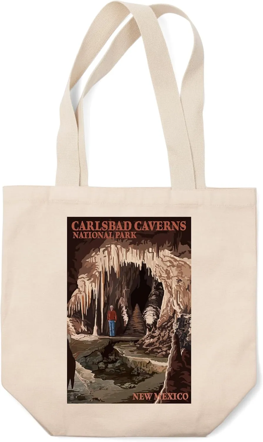 Carlsbad Caverns National Park, New Mexico, Lower Cave (100% Cotton Canvas Reusable Tote Bag)