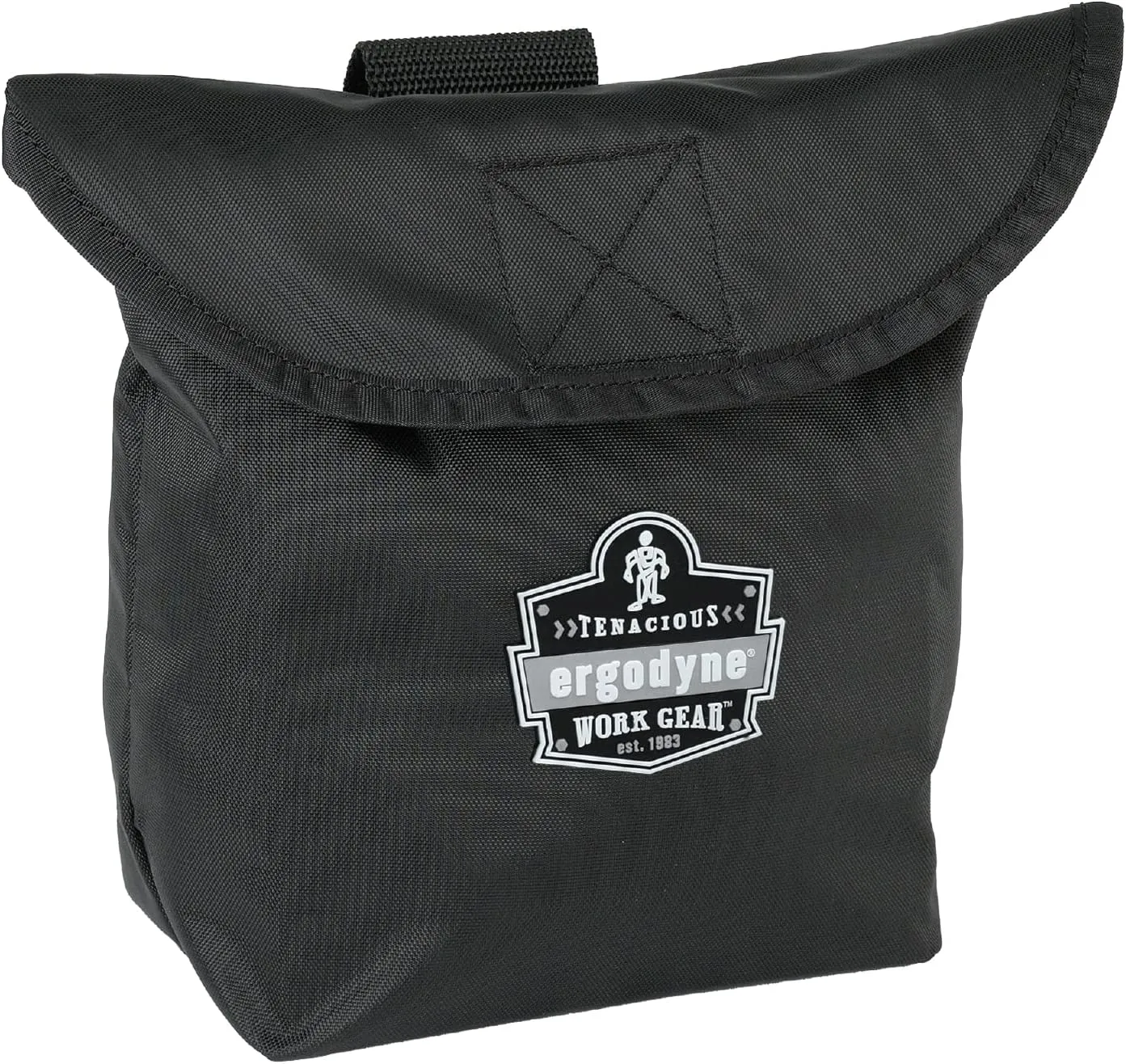 Carry Pouch for Full Respirator Masks, Straps to Attach Around Belt, Cover Flap Closure, 10" L x 3.5" W, 6" H, Ergodyne Arsenal 5181 , Black