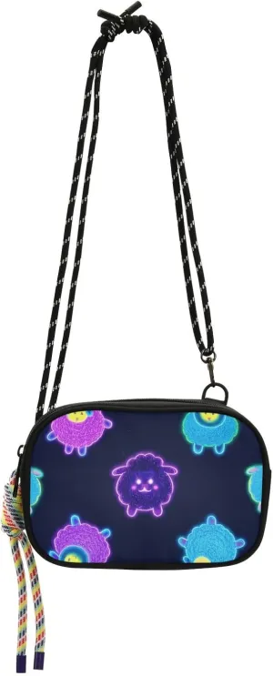 Cartoon Cute Colorful Neon Fluorescent Sheep Anti Theft Crossbody Bag for Women Waterproof with Credit Card Slots Casual Phone Chest Bag For Hiking Traveling