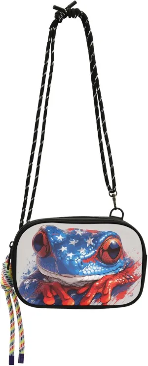 Cartoon Reptile 4th Of July Independence Day Anti Theft Crossbody Bag Women Waterproof with Adjustable Strap Mini Shoulder Bag Take a walk