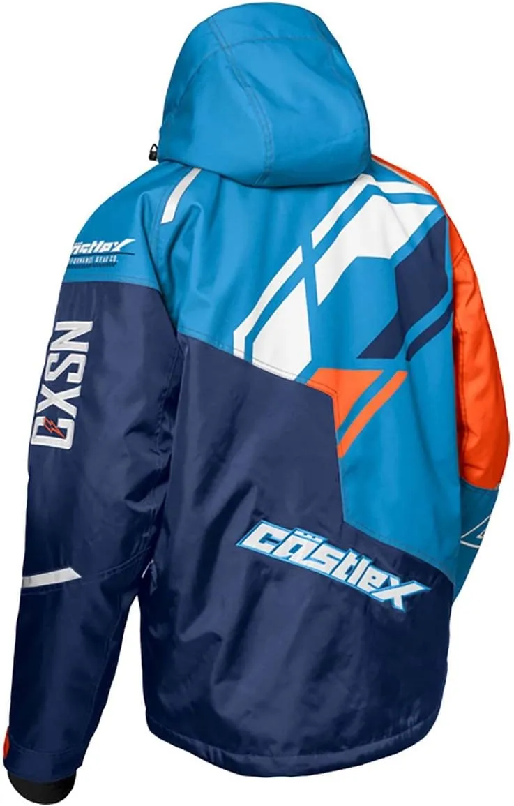 Castle X Men's Code G4 Snowmobile Jacket (Navy/Process Blue/Orange - 3X-Large)