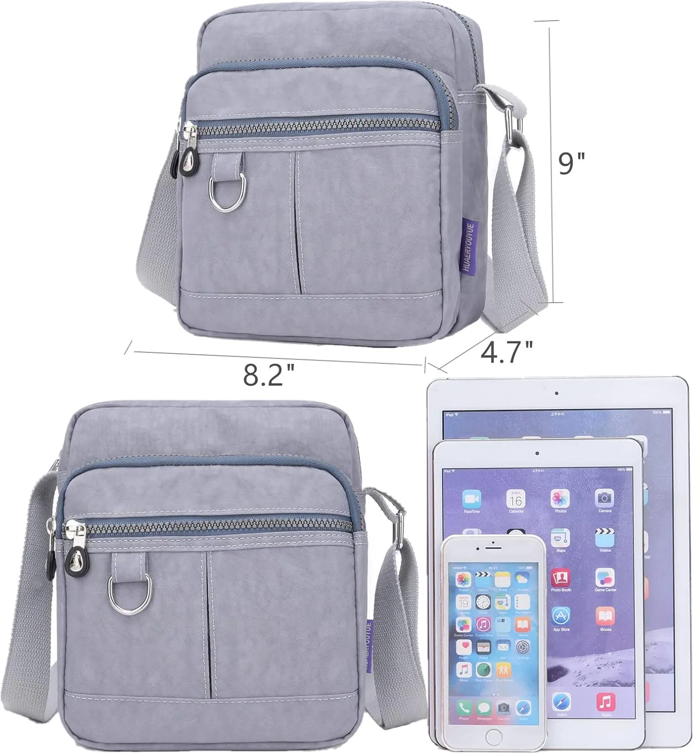 Casual Nylon Crossbody Purse Bag Waterproof Lightweight Shoulder Bag for Women Handbag
