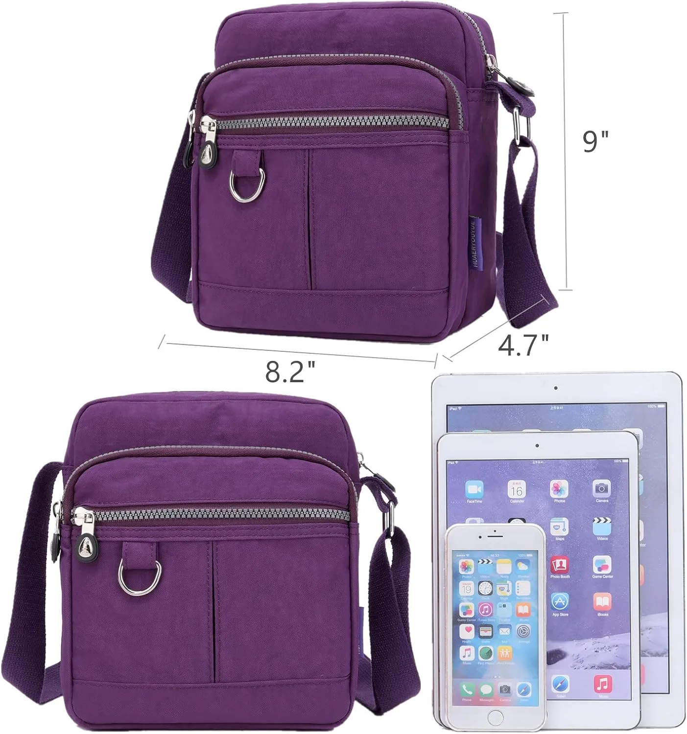 Casual Nylon Crossbody Purse Bag Waterproof Lightweight Shoulder Bag for Women Handbag