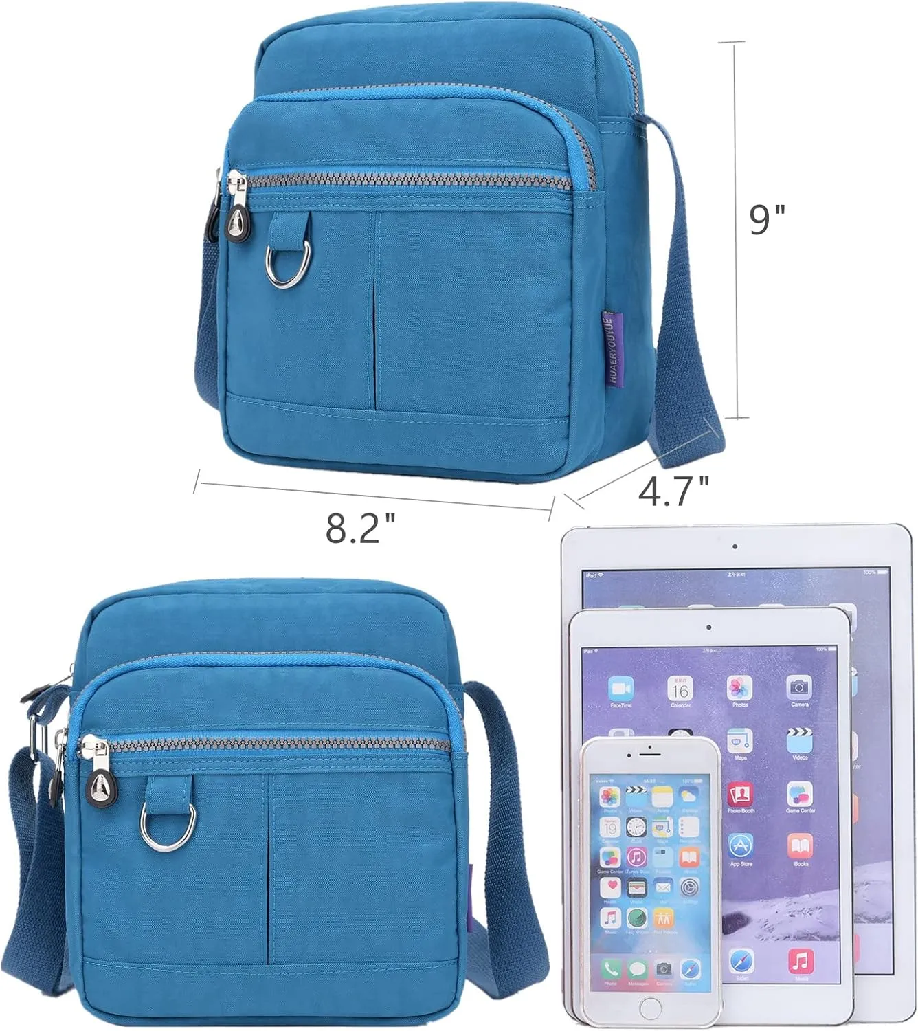 Casual Nylon Crossbody Purse Bag Waterproof Lightweight Shoulder Bag for Women Handbag