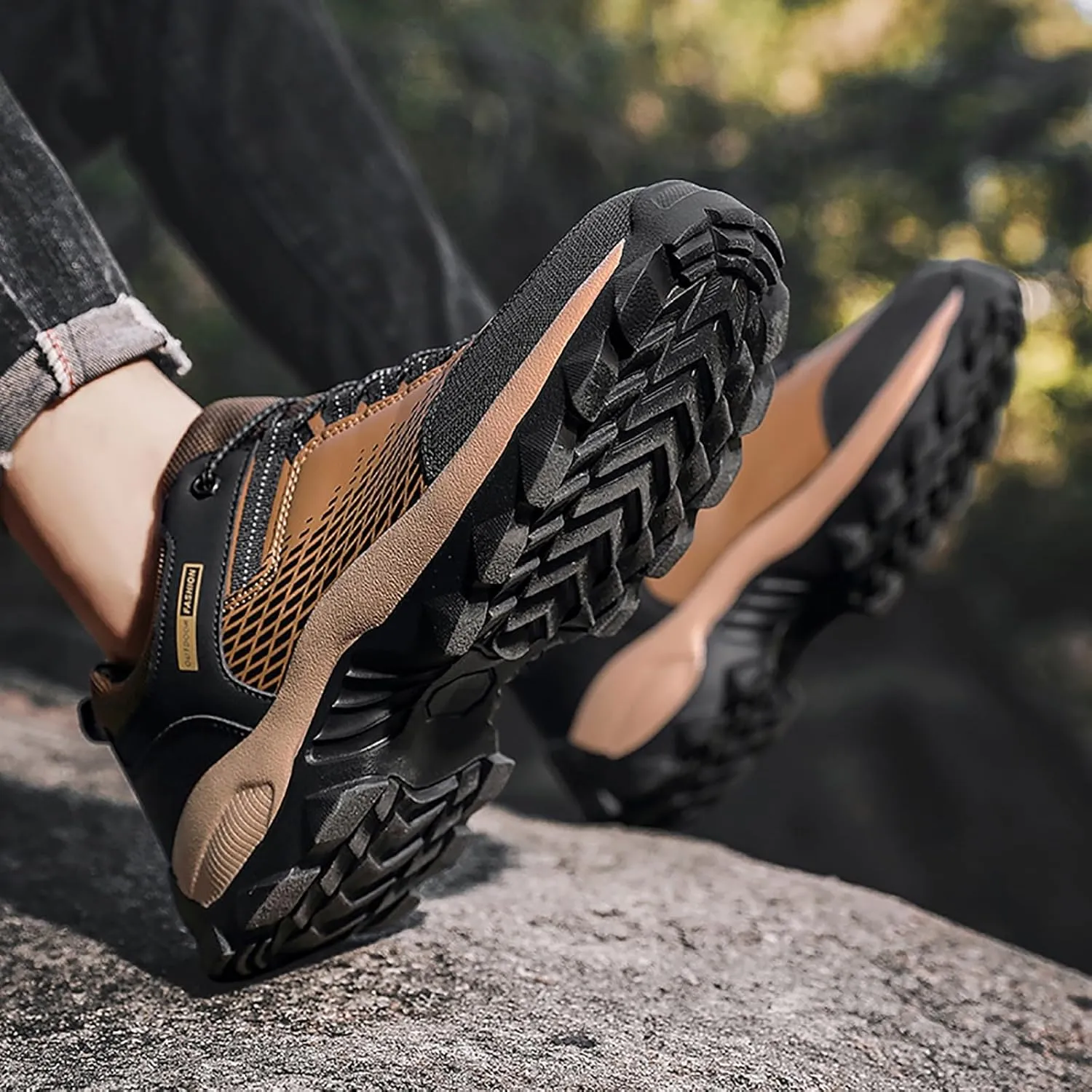 Casual Walking Shoes Non Slip Work Shoes for Men Walking Shoe Sneakers Comfortable Leather Casual Athletic Tennis