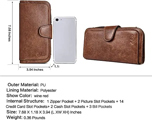 Cathy  Luxury Women's Vegan Leather Wallet With Zipper | Two-toned