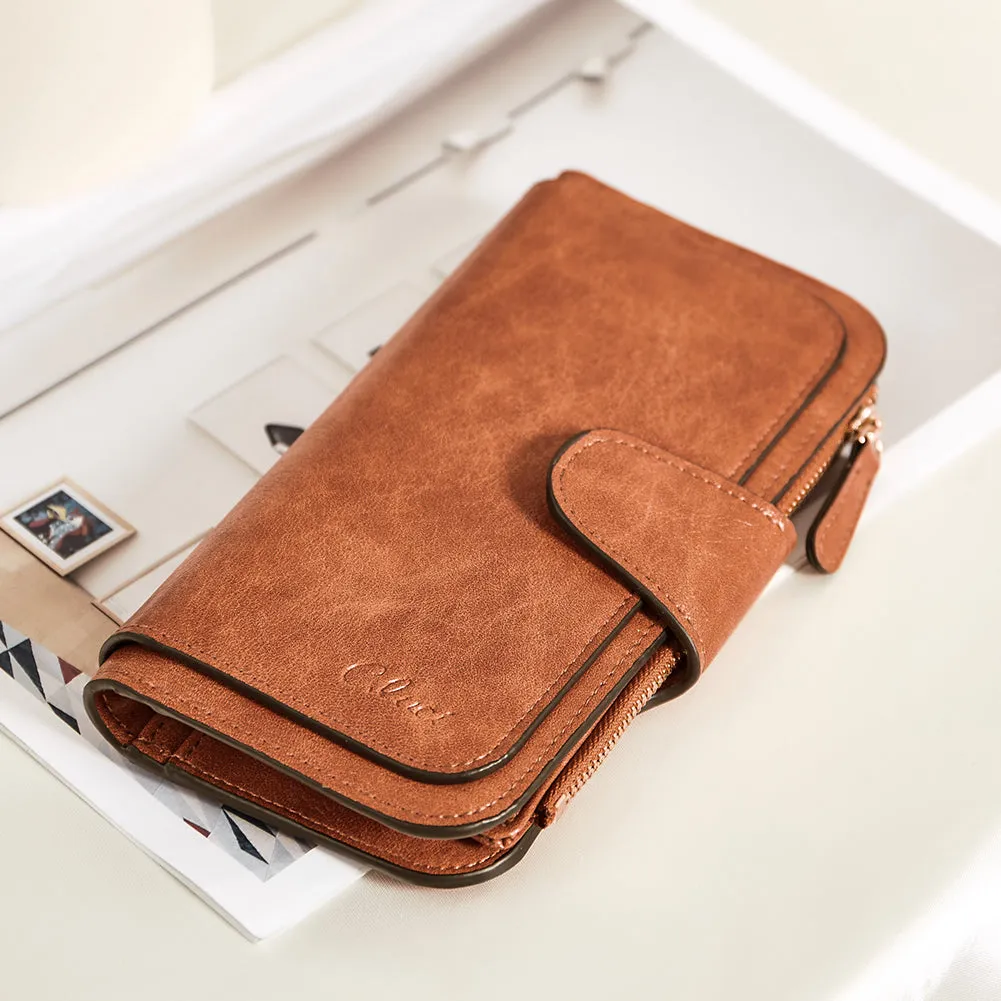 Cathy  Luxury Women's Vegan Leather Wallet With Zipper | Two-toned