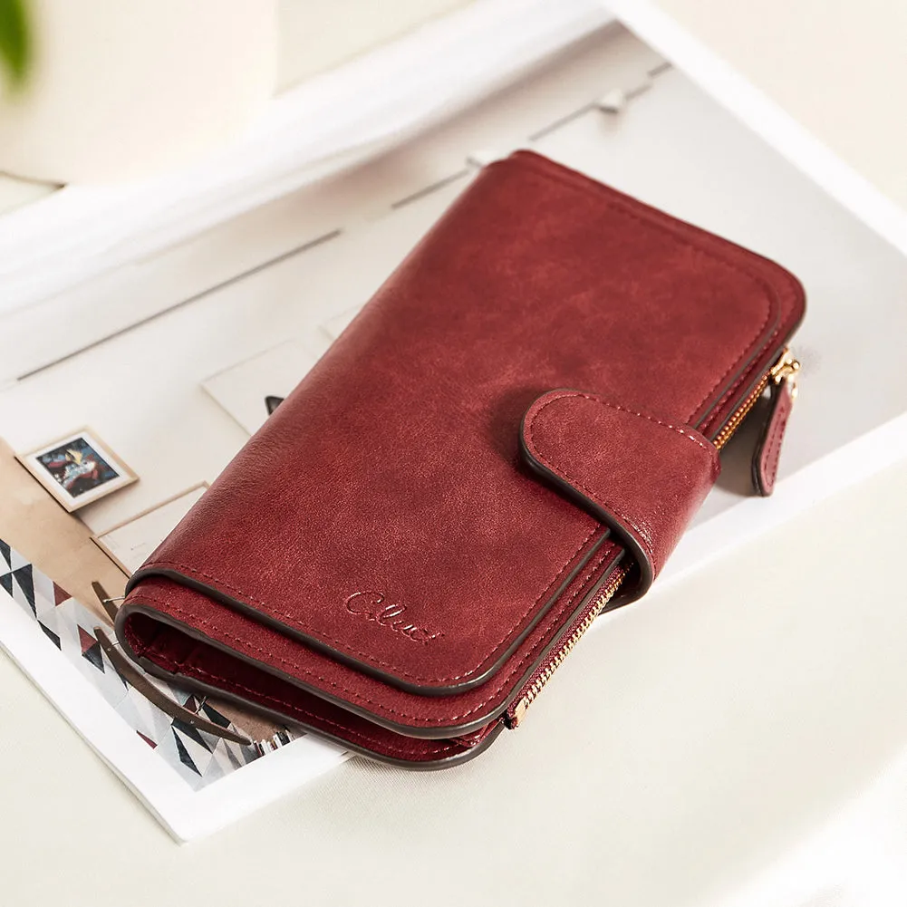 Cathy  Luxury Women's Vegan Leather Wallet With Zipper | Two-toned