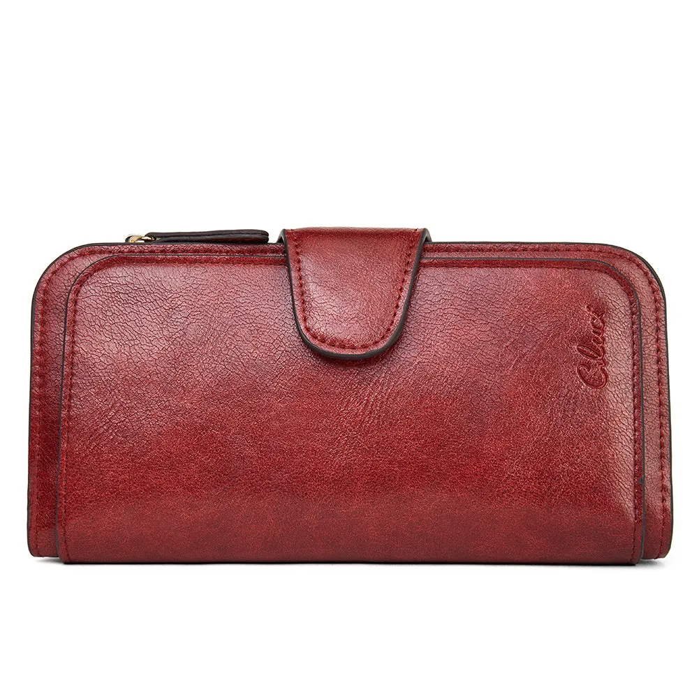 Cathy  Luxury Women's Vegan Leather Wallet With Zipper | Two-toned