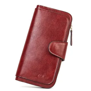 Cathy  Luxury Women's Vegan Leather Wallet With Zipper | Two-toned