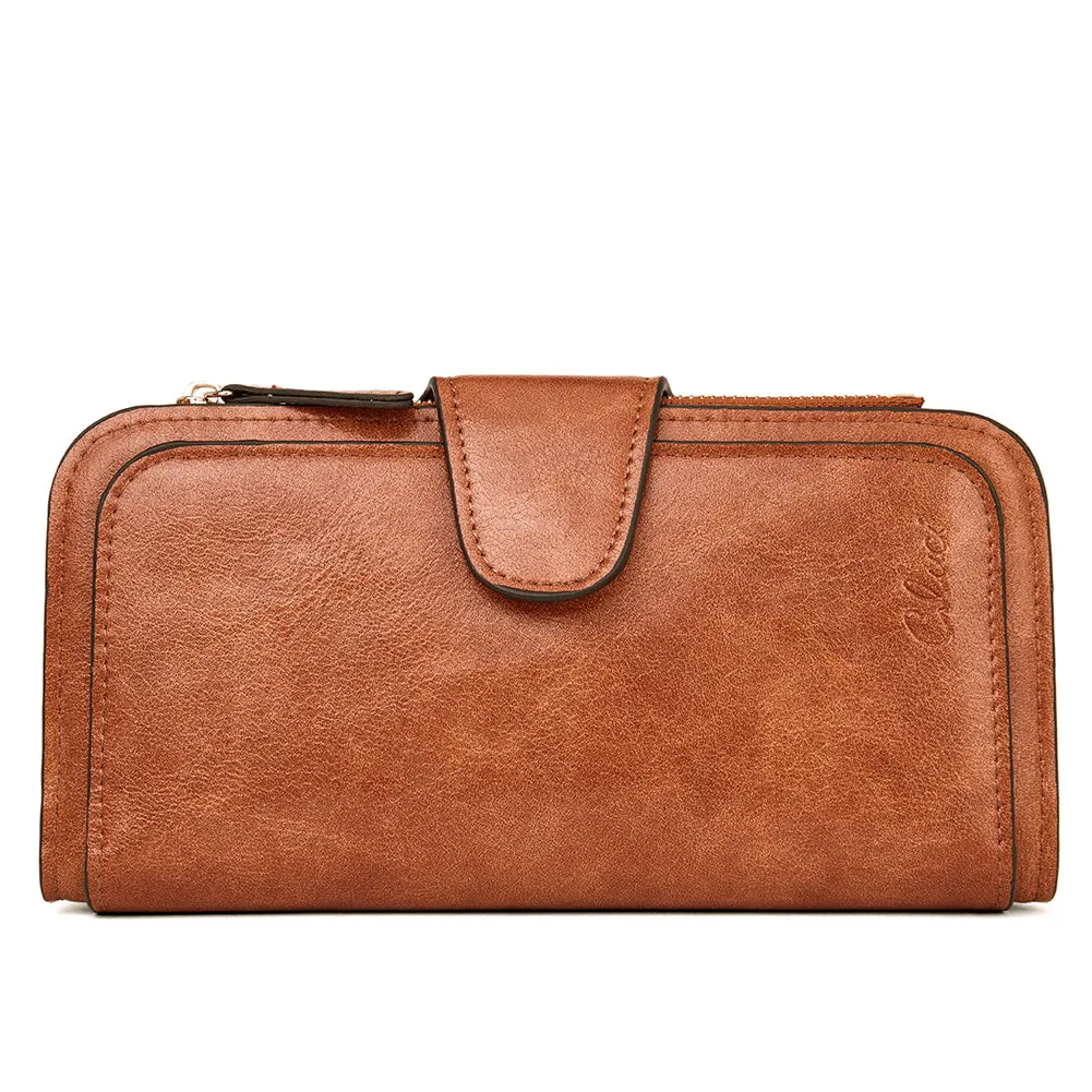 Cathy  Luxury Women's Vegan Leather Wallet With Zipper | Two-toned