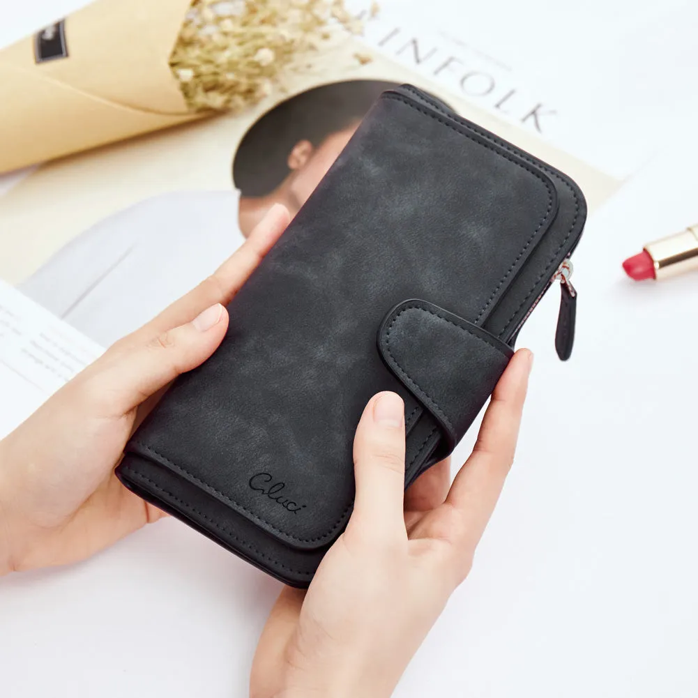 Cathy Luxury Women's Vegan Leather Wallet With Zipper