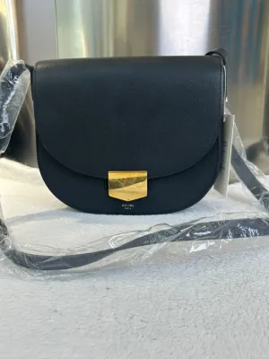 Celine  Box Bag, Black Leather Crossbody