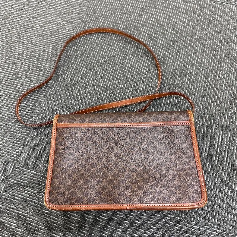 Celine Vintage Macadam Brown Crossbody Bag