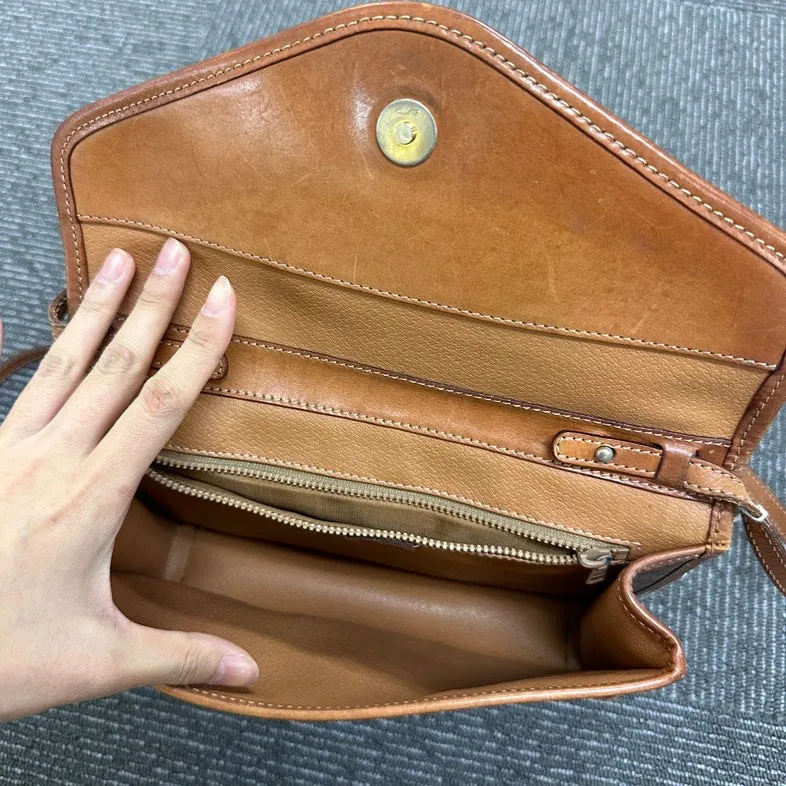 Celine Vintage Macadam Brown Crossbody Bag