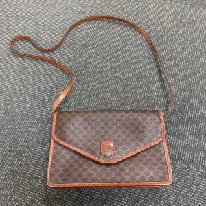Celine Vintage Macadam Brown Crossbody Bag