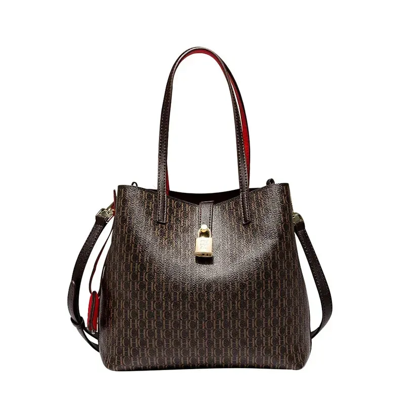 CH Premium Leather Crossbody Tote Bag