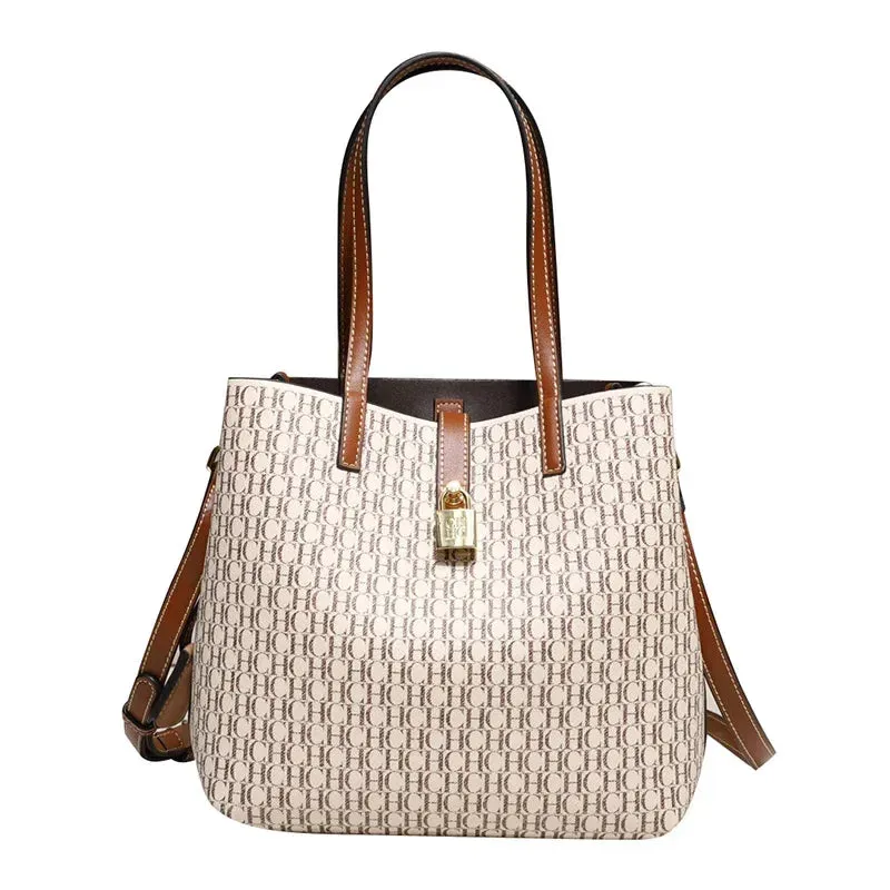 CH Premium Leather Crossbody Tote Bag