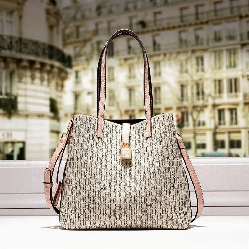CH Premium Leather Crossbody Tote Bag