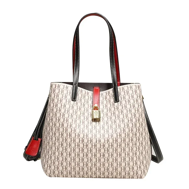 CH Premium Leather Crossbody Tote Bag
