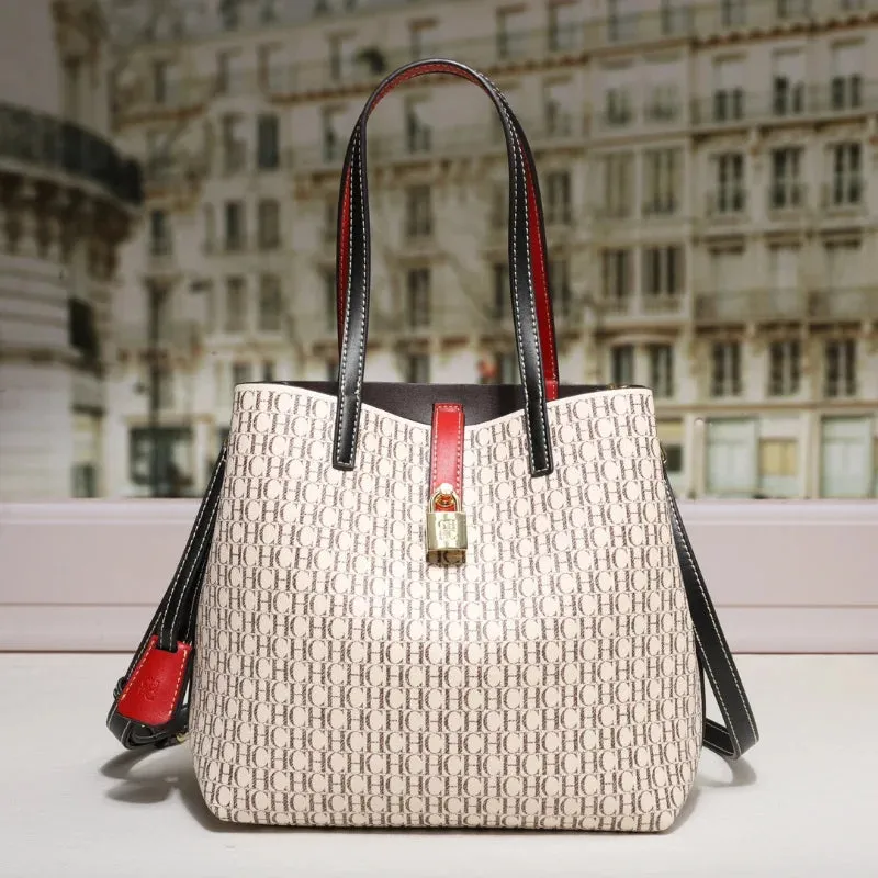 CH Premium Leather Crossbody Tote Bag
