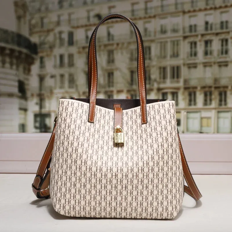 CH Premium Leather Crossbody Tote Bag
