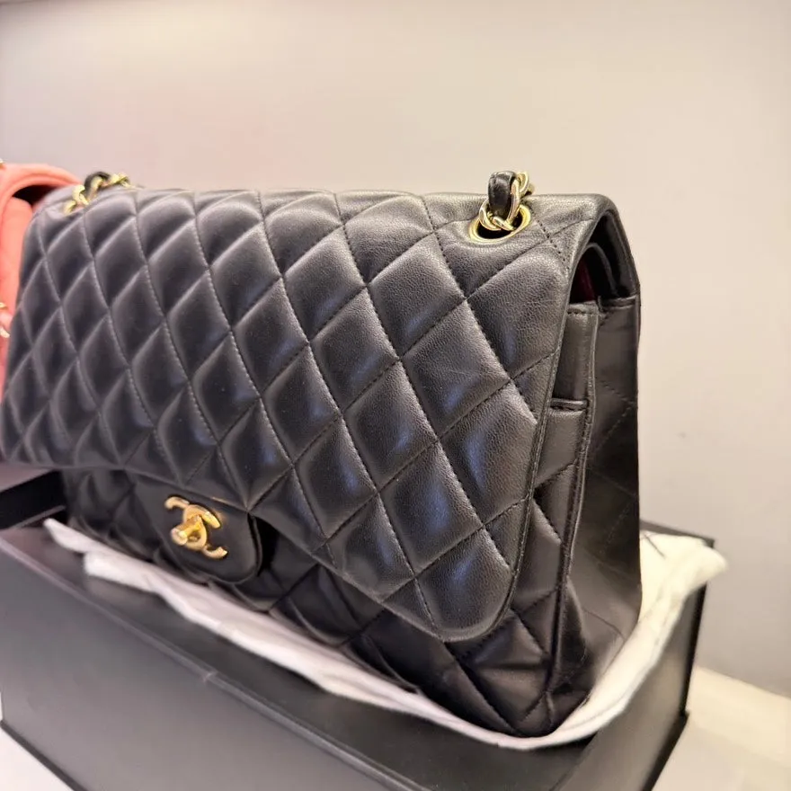 Chanel CF Jumbo Bag Black Leather Shoulder