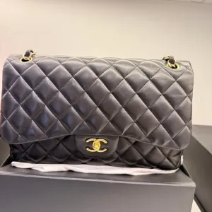 Chanel CF Jumbo Bag Black Leather Shoulder